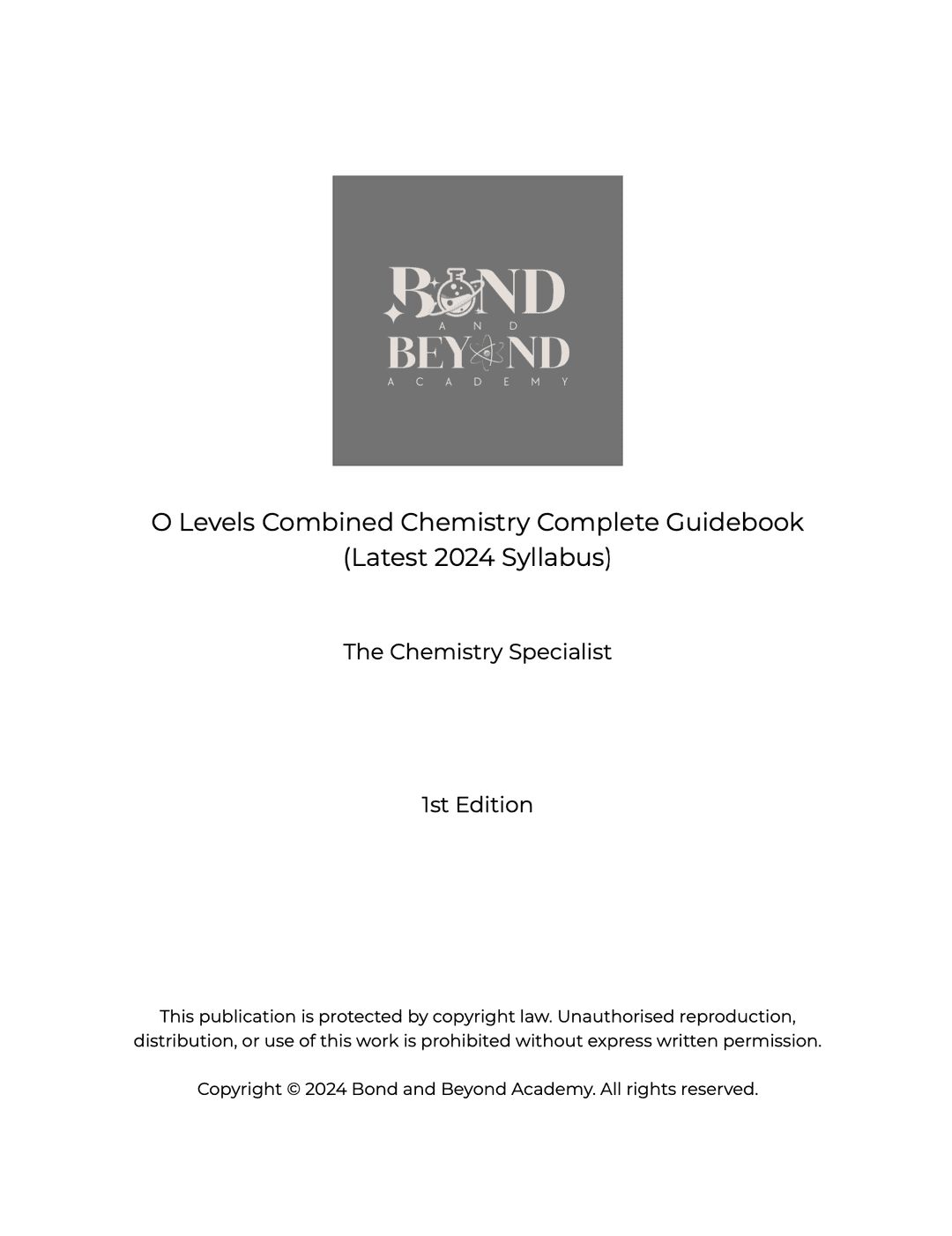 O Levels Combined Chemistry Complete Guidebook (Latest 2024 Syllabus)
