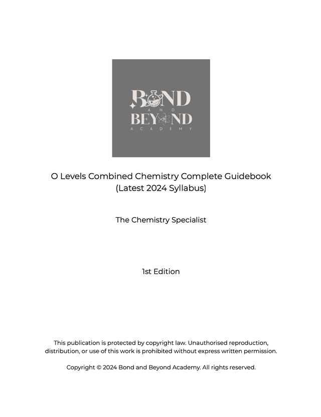 O Levels Combined Chemistry Complete Guidebook (Latest 2024 Syllabus)
