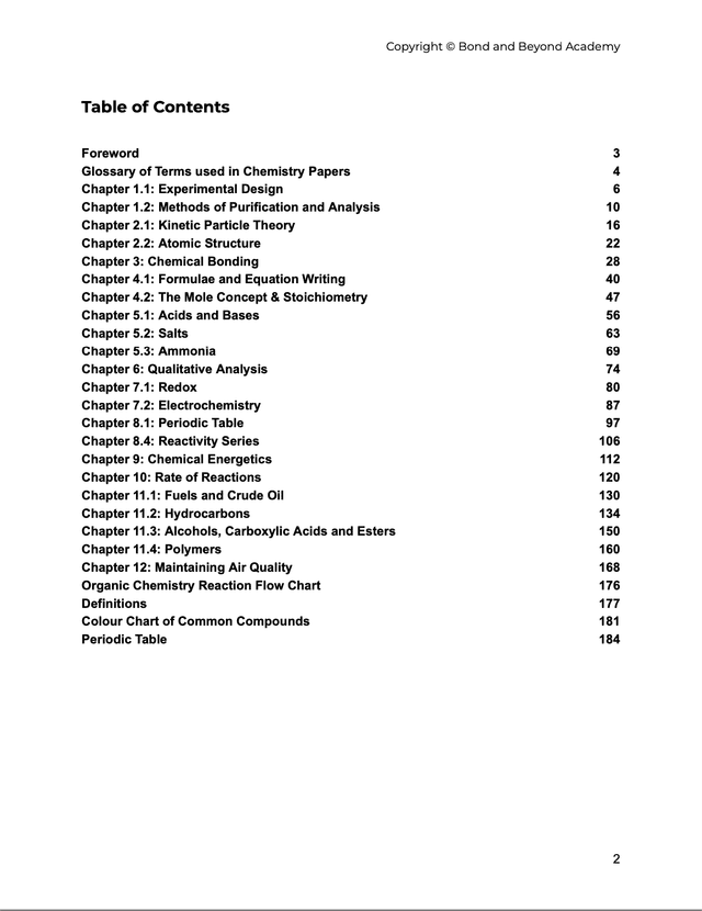 O Levels Pure Chemistry Complete Guidebook (Latest 2024 Syllabus)